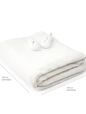 Dvojitá elektrická vyhrievacia deka do postele Blewarm InnovaGoods 60+60 W 140 x 160 cm Biela