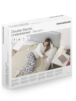 Dvojitá elektrická vyhrievacia deka do postele Blewarm InnovaGoods 60+60 W 140 x 160 cm Biela