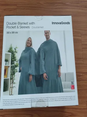 Deka s rukávmi pre dve osoby s predným vreckom Doublanket InnovaGoods