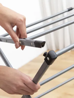 Kovový skladací a roztiahnuteľný vešiak na prádlo s 3 úrovňami výšky Cloxy InnovaGoods 11 tyčí