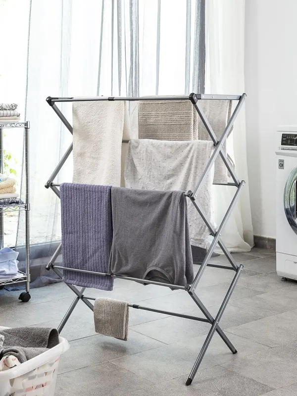 Produkt Kovový skladací a roztiahnuteľný vešiak na prádlo s 3 úrovňami výšky Cloxy InnovaGoods 11 tyčí Obrázok