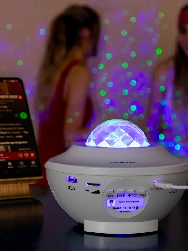 Produkt LED projektor s hviezdami s reproduktorom Sedlay InnovaGoods Obrázok