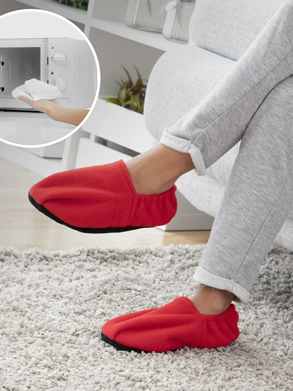 Produkt Domáce papuče, ktoré sa dajú zohriať v mikrovlnke InnovaGoods Červená Obrázok