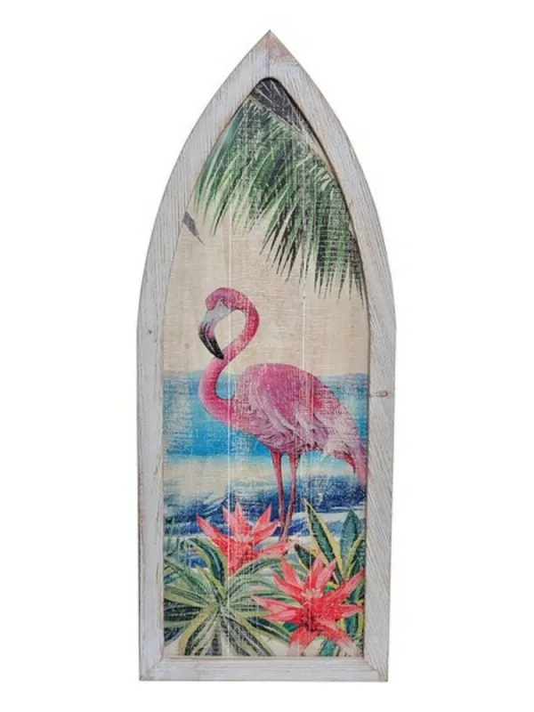 Produkt Dekorácia na stenu DKD Home Decor Drevo Ružový plameniak Tropické Obrázok